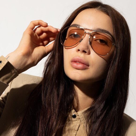 Saint Laurent CLASSIC11 038 Sunglasses White Aviator Frame, Grey Lenses - Picture 3 of 10